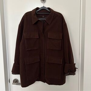 Madewell Chocolate Brown Suede Oversized Chore Jacket